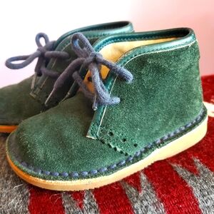 Jacadi Green Suede Toddler Shoes, Size 5-5.5